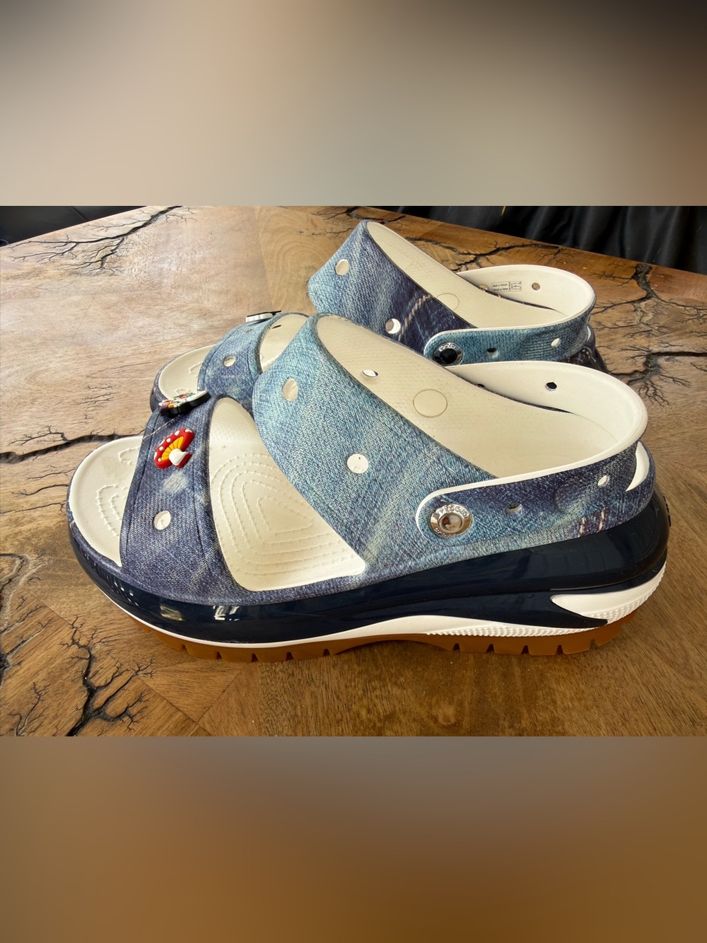 Crocs Classic Mega Crush Sandals Denim M8-W10